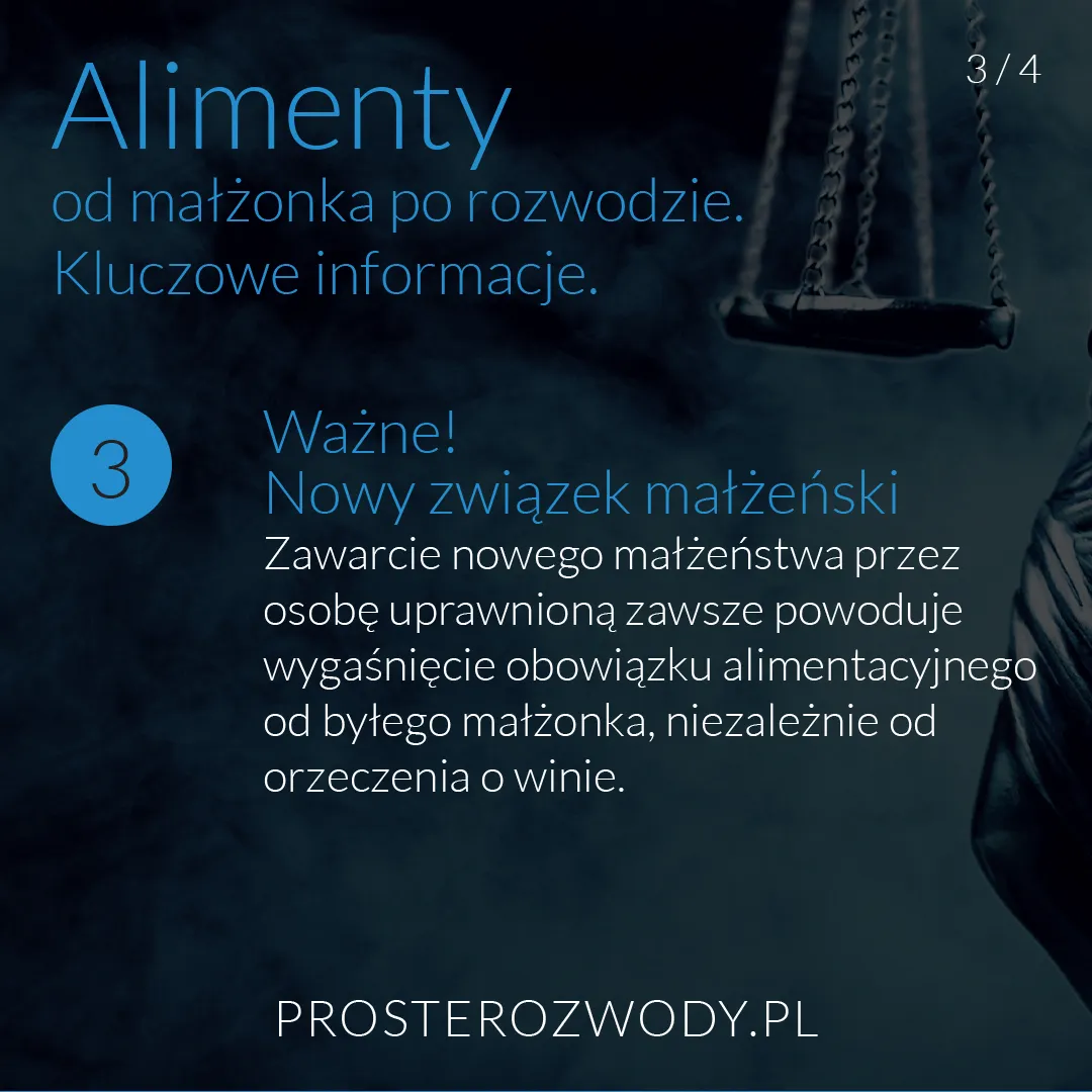 Alimenty od małżonka po rozwodzie. Ważne! Nowy związek małżeński.