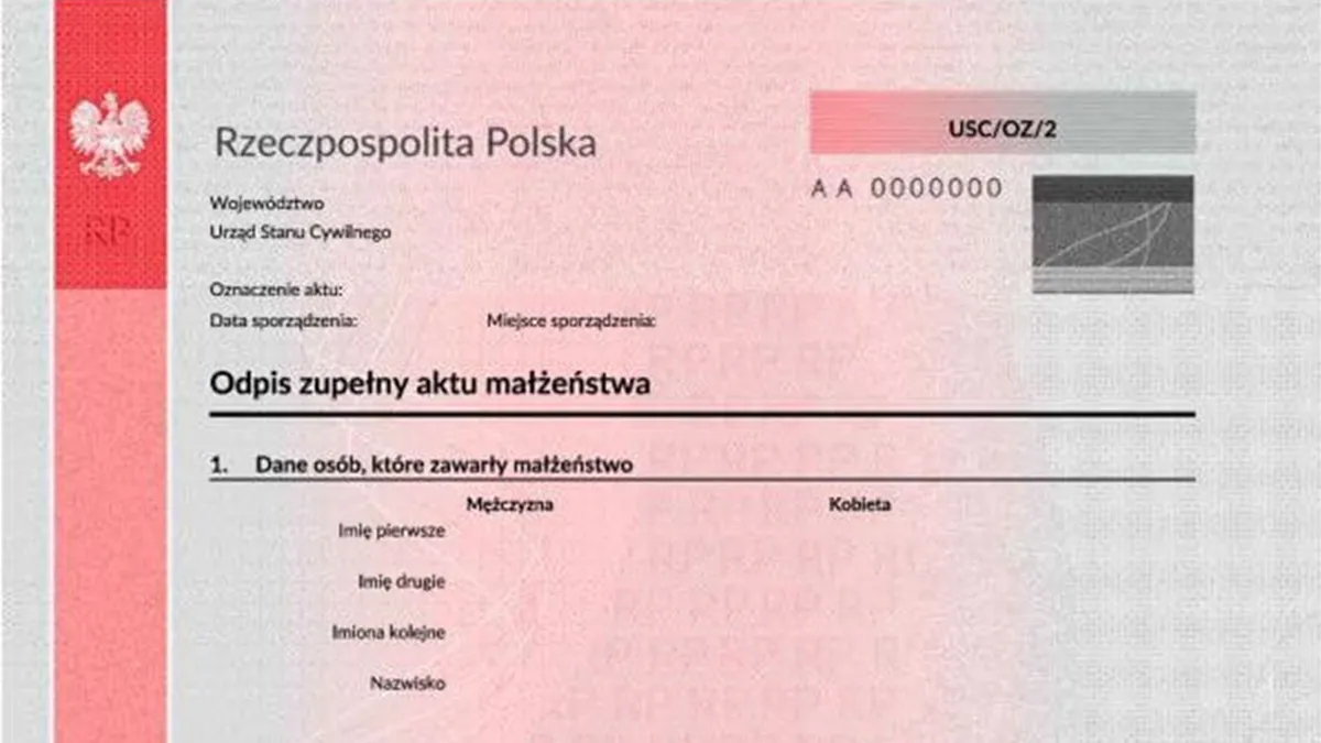 Umiejscowienie aktu małżeństwa w Polsce.
